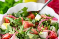 Summer Watermelon, Arugula and Feta Salad Recipe with Mint