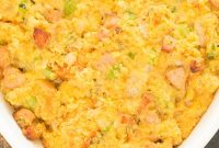 Savory Cornbread Stuffing with Smoked Sausage