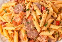 One-Pot Creamy Kielbasa and Smoked Sausage Pasta