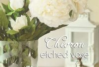 DIY Chevron-Striped Glass Vase Etching Tutorial