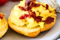 Breakfast Bagel Recipe with Egg, Bacon & Melted Cheese