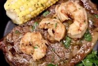 Ribeye Steaks with Chile Butter and Garlic Shrimp