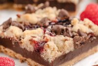 Decadent Chocolate Raspberry Shortbread Cookie Bars Recipe