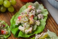 Chicken Salad Lettuce Wraps Recipe with Crisp Veggies