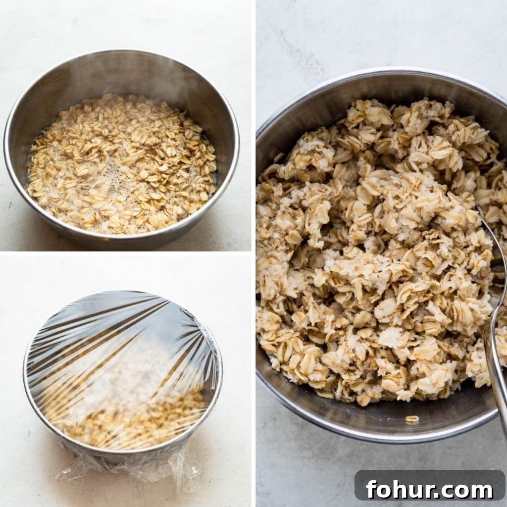 Authentic Swiss Bircher Muesli Recipe 4 Cover with plastic and let the oats sit out overnight.