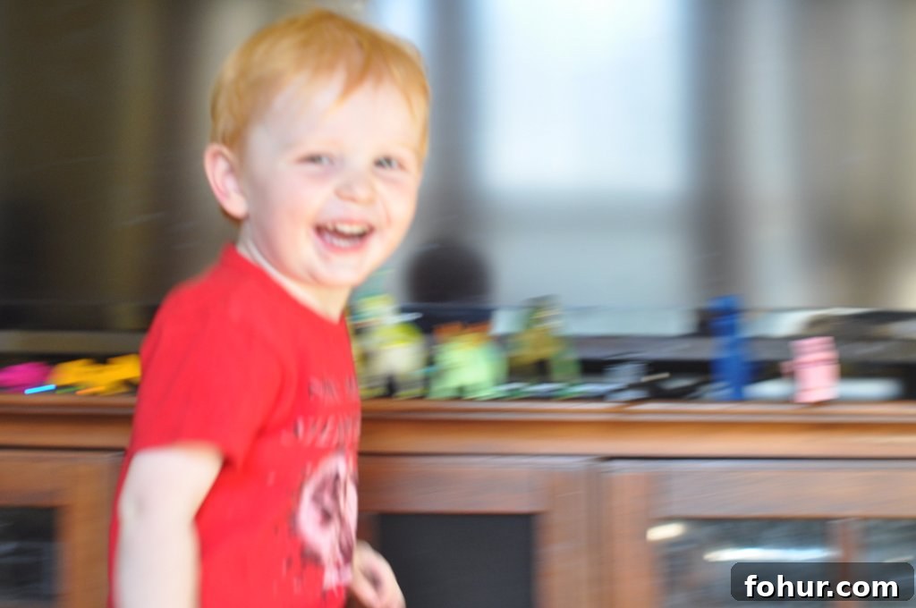 Blurry, laughing picture