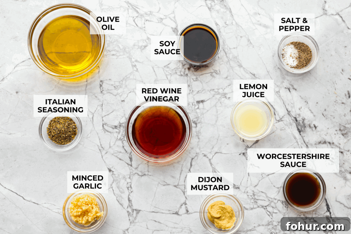 Ingredients for chicken marinade