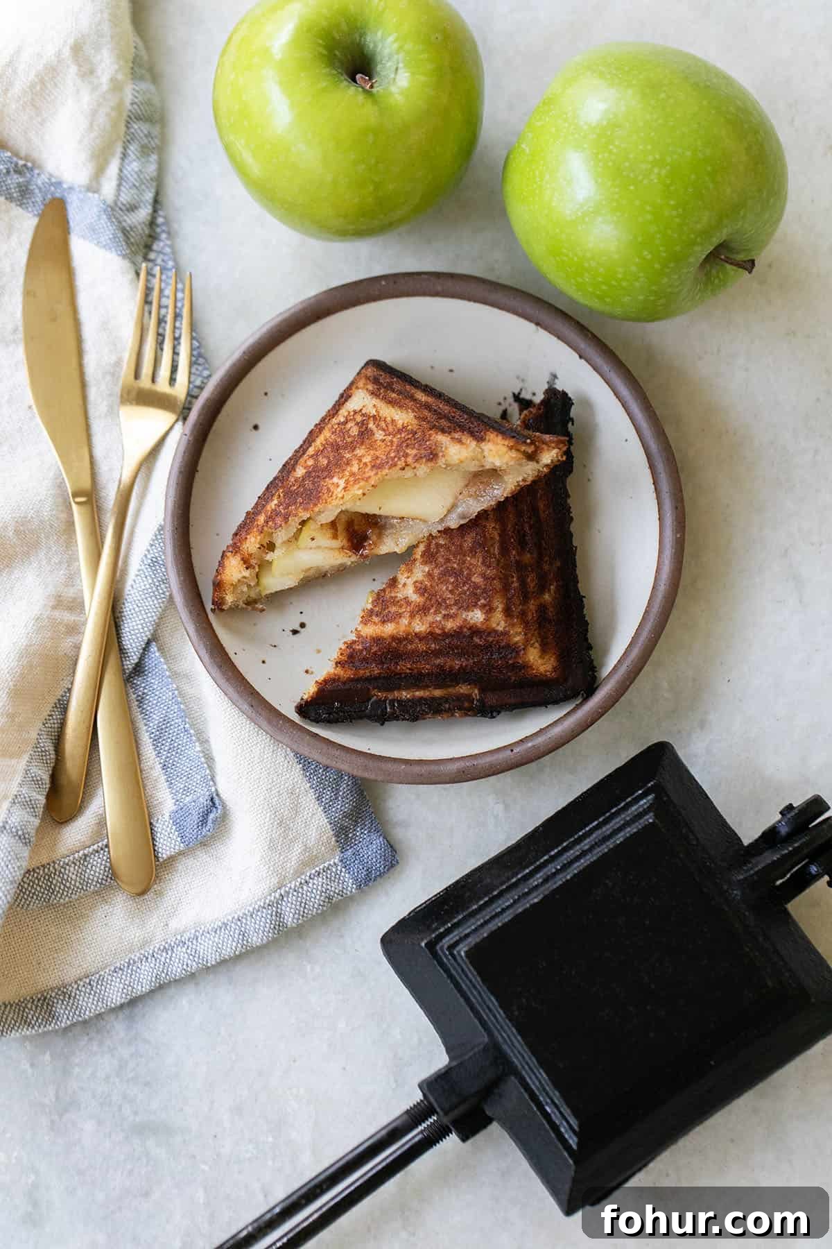 Campfire Apple Pie Recipe for Camping 2 apple mountain pies and cast iron pie maker