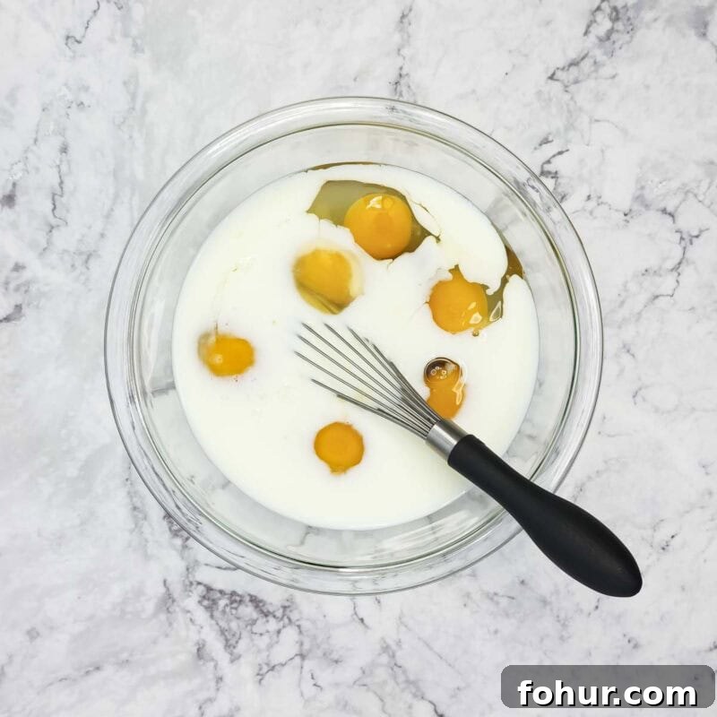 Brioche Baked French Toast with Butterscotch Sauce 4 In a medium bowl, combine the eggs, milk, and ½ cup butterscotch syrup.