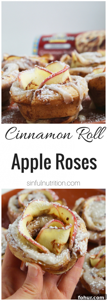 Pin this Cinnamon Roll Apple Roses recipe