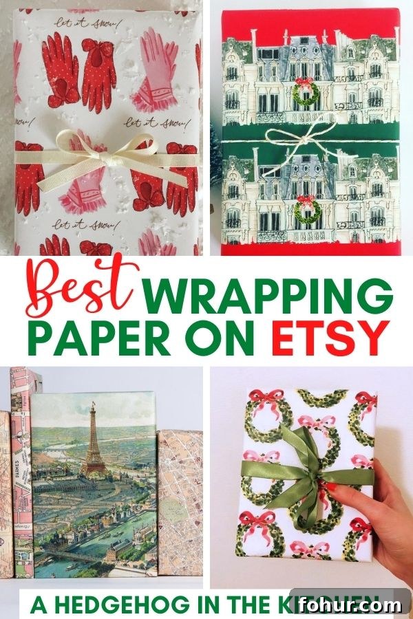 Parisian Wrapping Paper for Francophiles 2 Best Holiday Wrapping Paper on Etsy