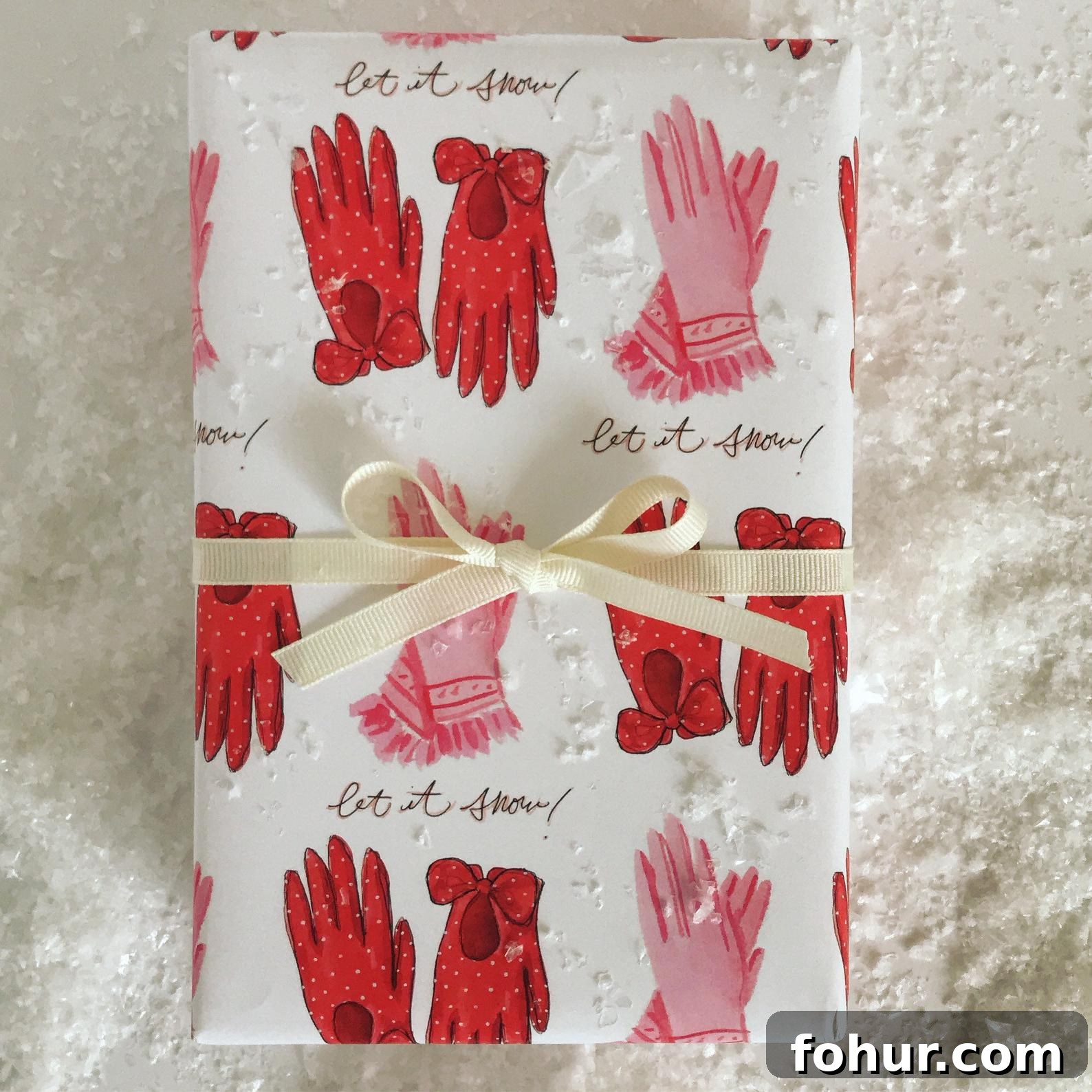 Parisian Wrapping Paper for Francophiles 3 red and pink gloves wrapping paper