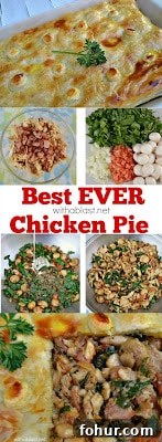 Bacon, Mushrooms, Cream, Spinach & more in this Best EVER Chicken Pie