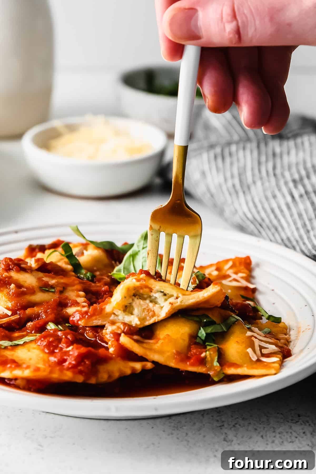 Plated homemade cheese ravioli homemade cheese ravioli on a plate