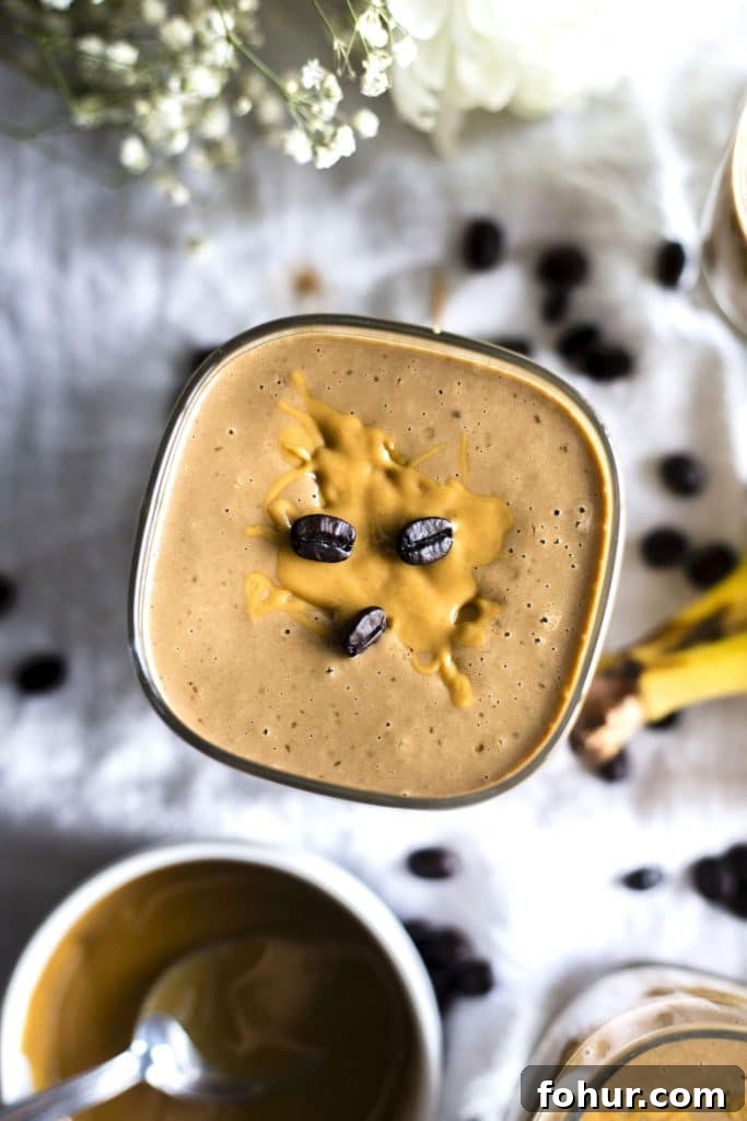 10 Coffee Smoothie Recipes to Energize Your Morning 2 Peanut Butter Espresso Smoothie | A creamy peanut butter smoothie with a hint of espresso--so good and a tasty breakfast smoothie!