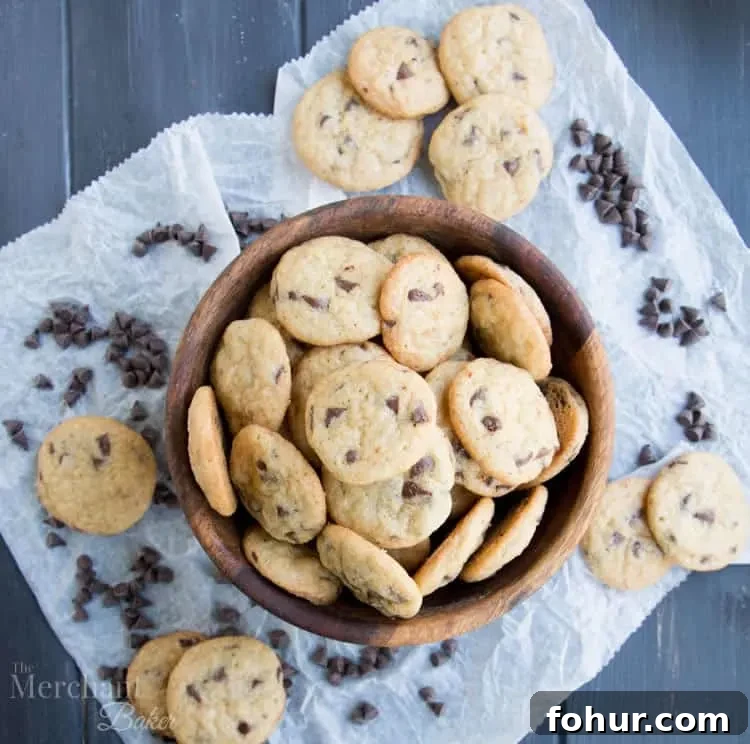 One Bite Mini Chocolate Chip Cookies