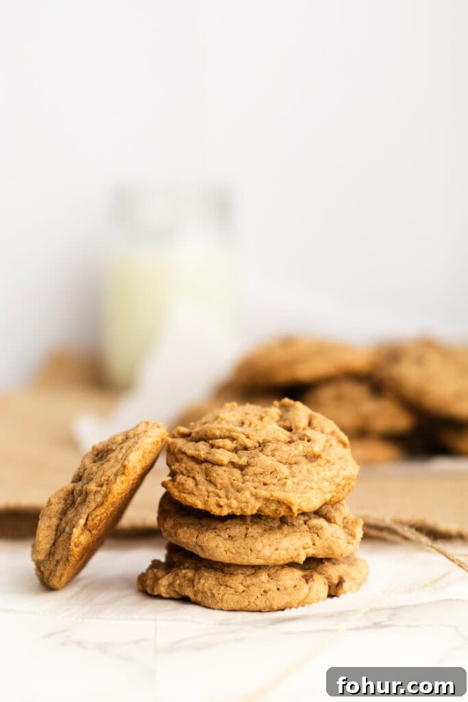 3-Ingredient Spice Cake Mix Cookies Recipe 4 spice cake cookies stacked on parchment paper