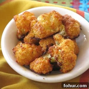 Crispy 5-Ingredient Parmesan Cauliflower Bites Recipe 7 Bowl of Parmesan Cauliflower Bites.