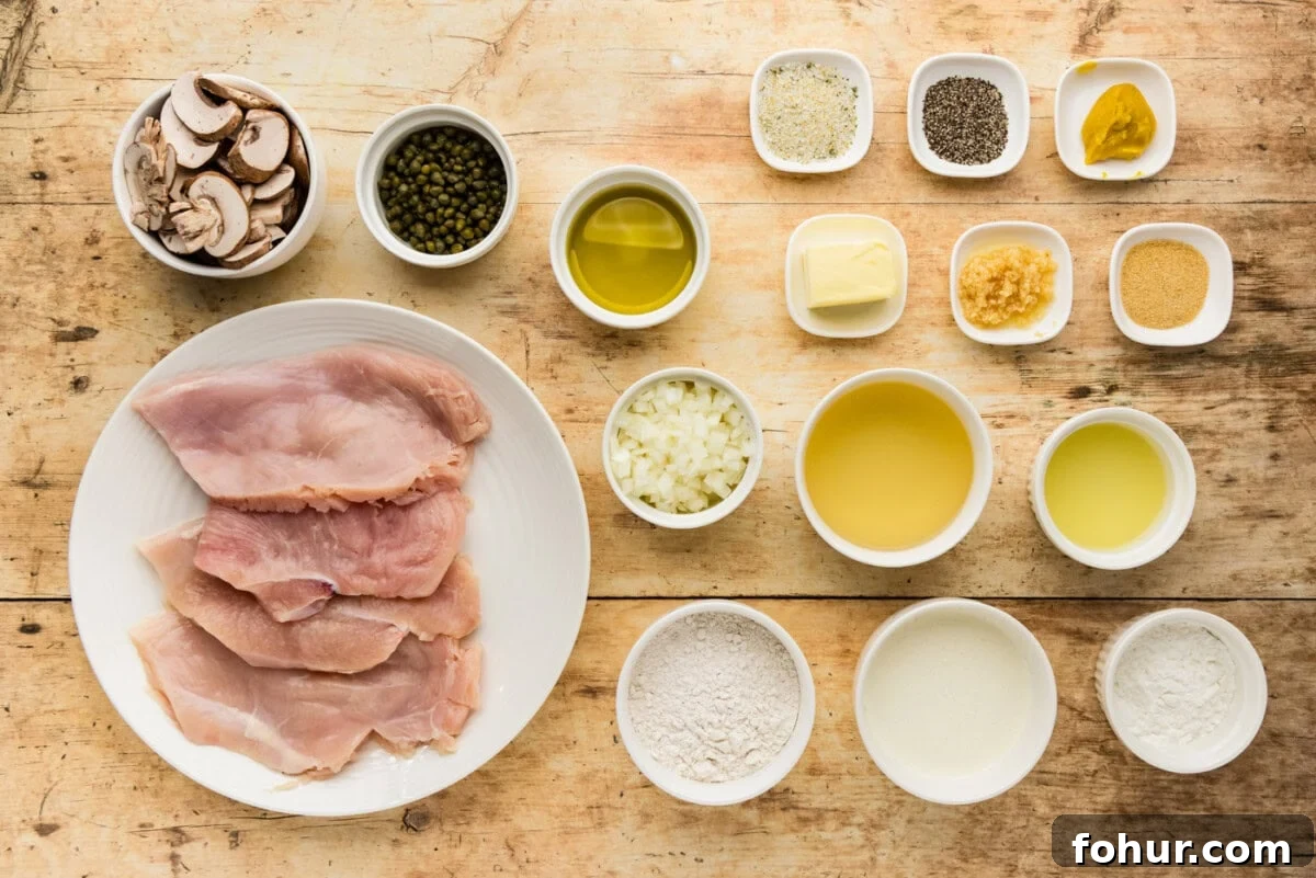 Crispy Chicken Scallopini with Lemon Butter Sauce 4 ingredients for Chicken Scallopini