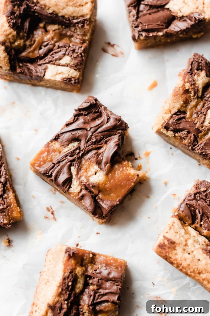 Nutella Blondies with Caramel Swirl 2 Nutella Caramel Swirled Blondies