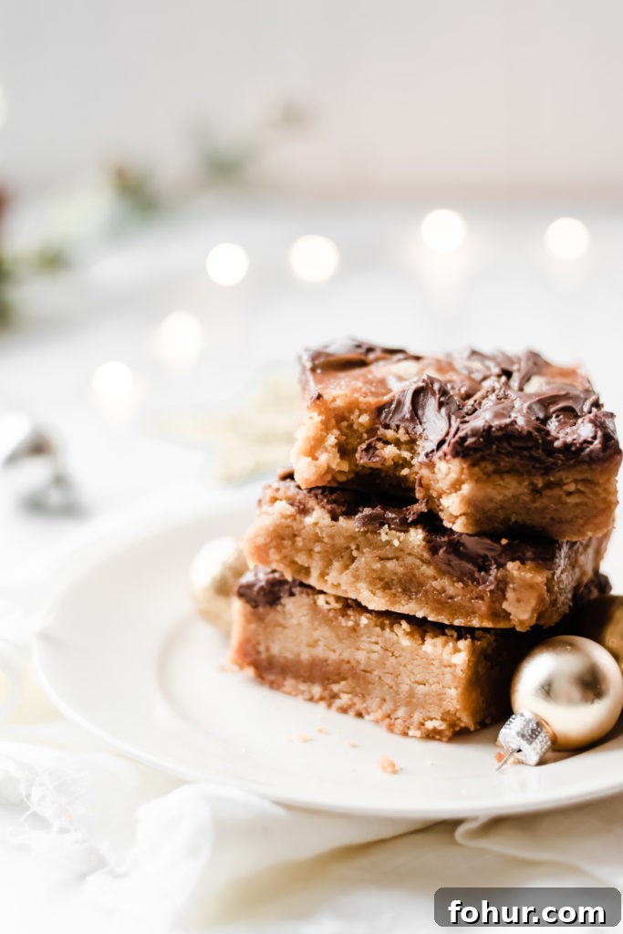 Nutella Blondies with Caramel Swirl 3 Nutella Caramel Swirled Blondies close-up