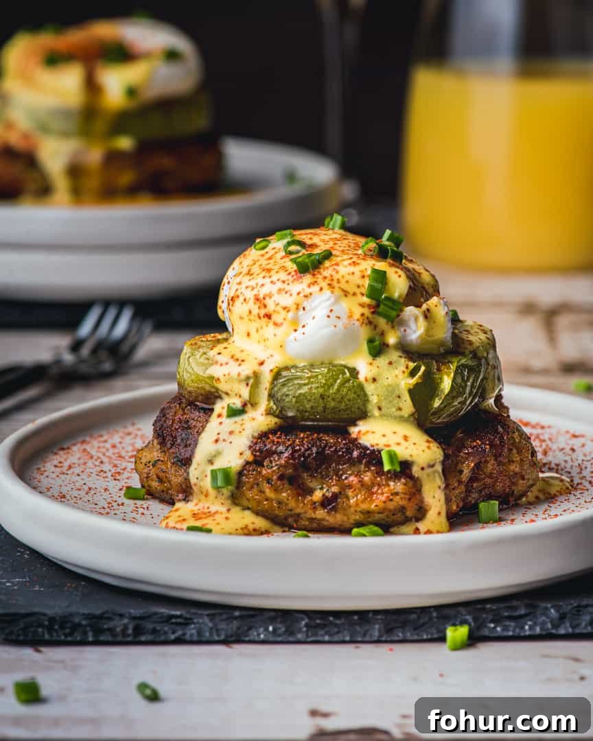 Cajun Crab Cake Eggs Benedict with Pan-Fried Green Tomatoes 3 Cajun Crab Cake Benedict with Fried Green Tomatoes