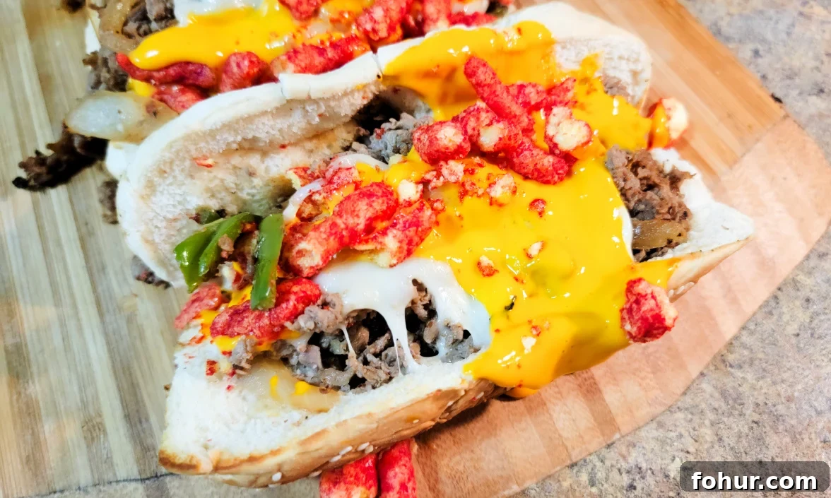 Flamin' Hot Cheesesteaks on the Blackstone Griddle 9 Flamin Hot cheesesteaks on the Blackstone