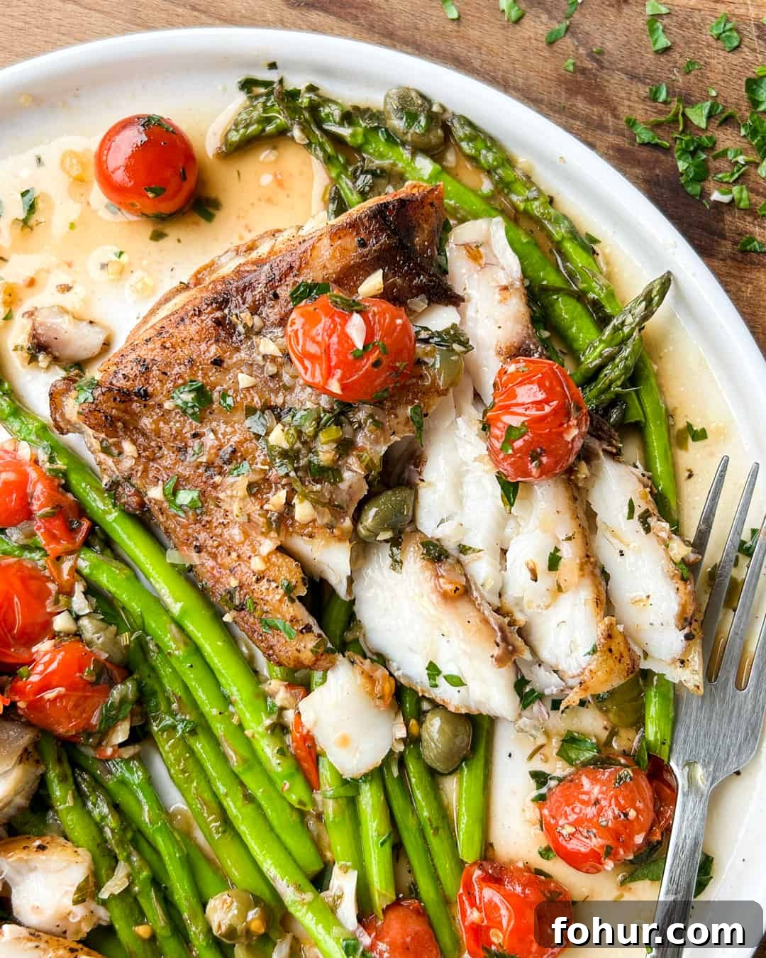 Mediterranean Grouper Recipe with Blistered Tomatoes 3 Grouper fillet with blistered cherry tomatoes