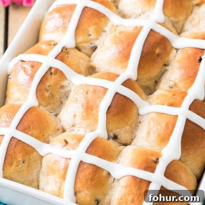 Hot Cross Buns Recipe for Easter Morning 10 Closeup of iced hot cross buns.