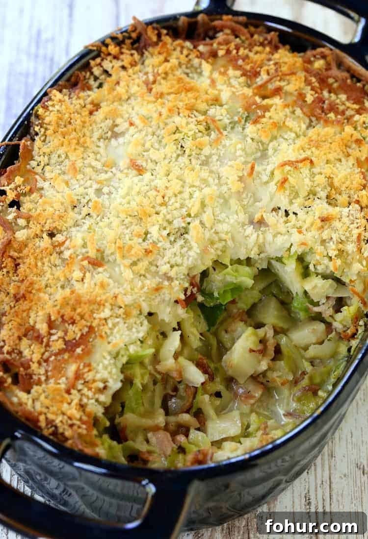 The Best Brussels Sprouts Casserole is a creamy brussel sprout recipe baked with a crispy bread crumb topping