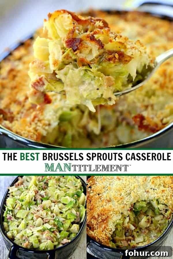 brussels sprouts casserole collage for pinterest