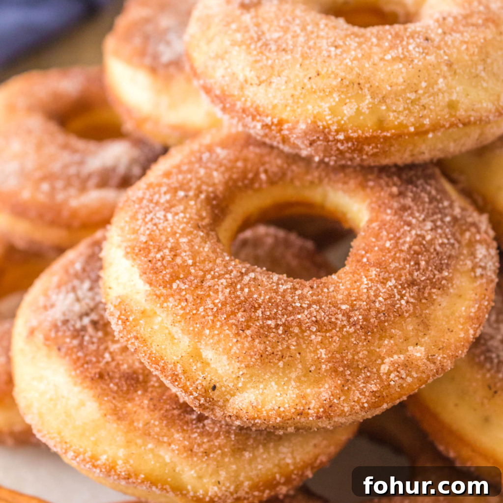 A stack of cinnamon sugar donuts.