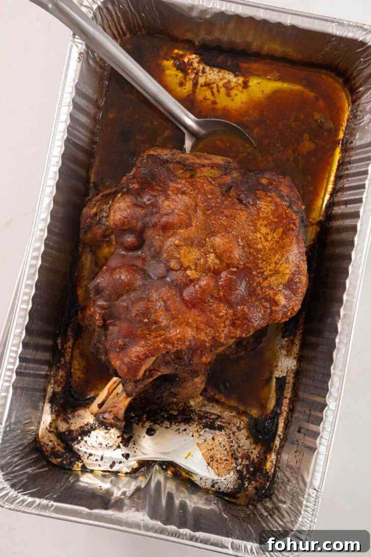 Crisp, Tender Puerto Rican Pernil: Roast Pork Shoulder 8 A Puerto Rican roasted pork shoulder.