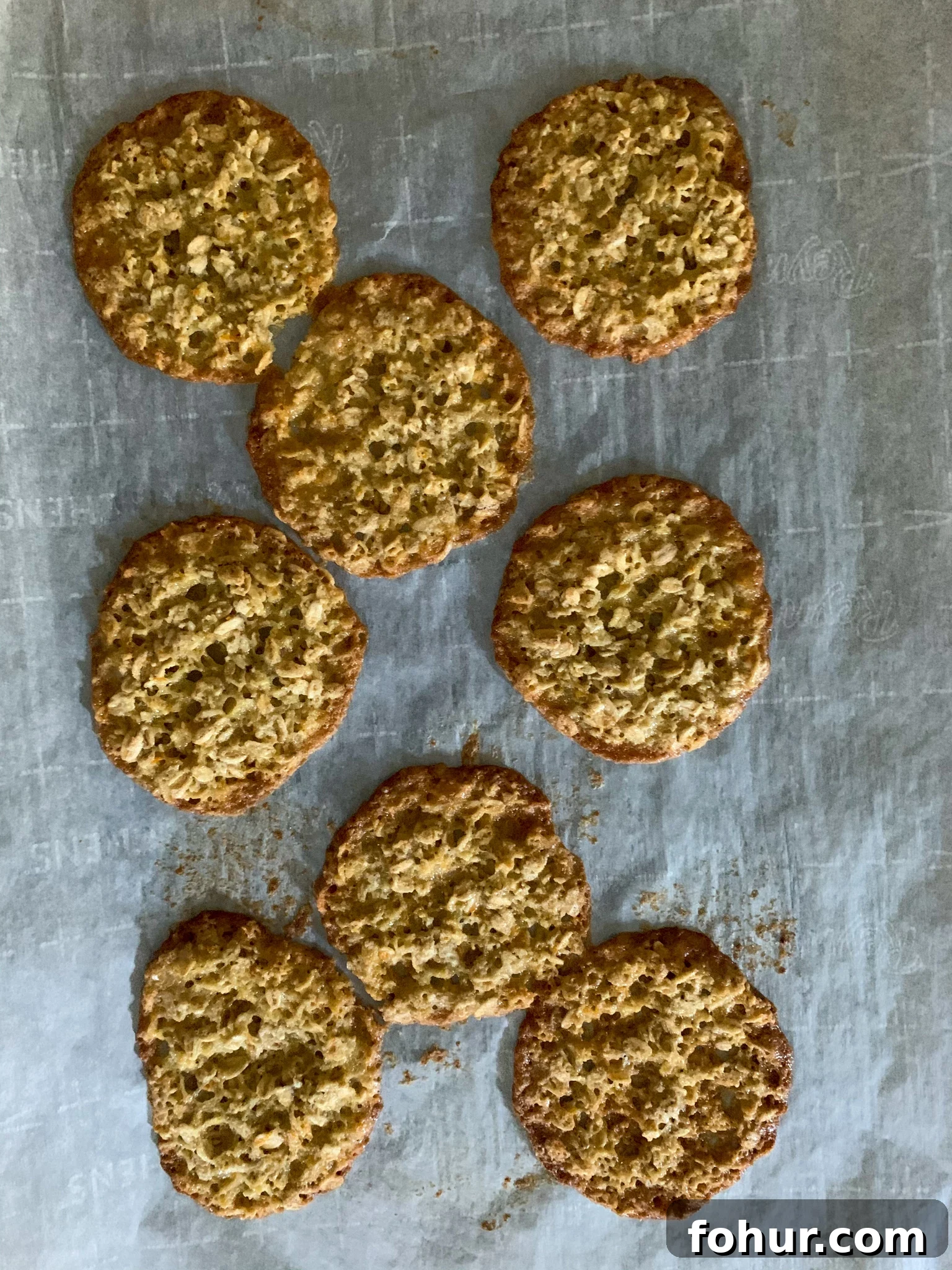 Homemade Oatmeal Cookies Recipe 7 Oat cookies after baking with golden brown and crispy edges