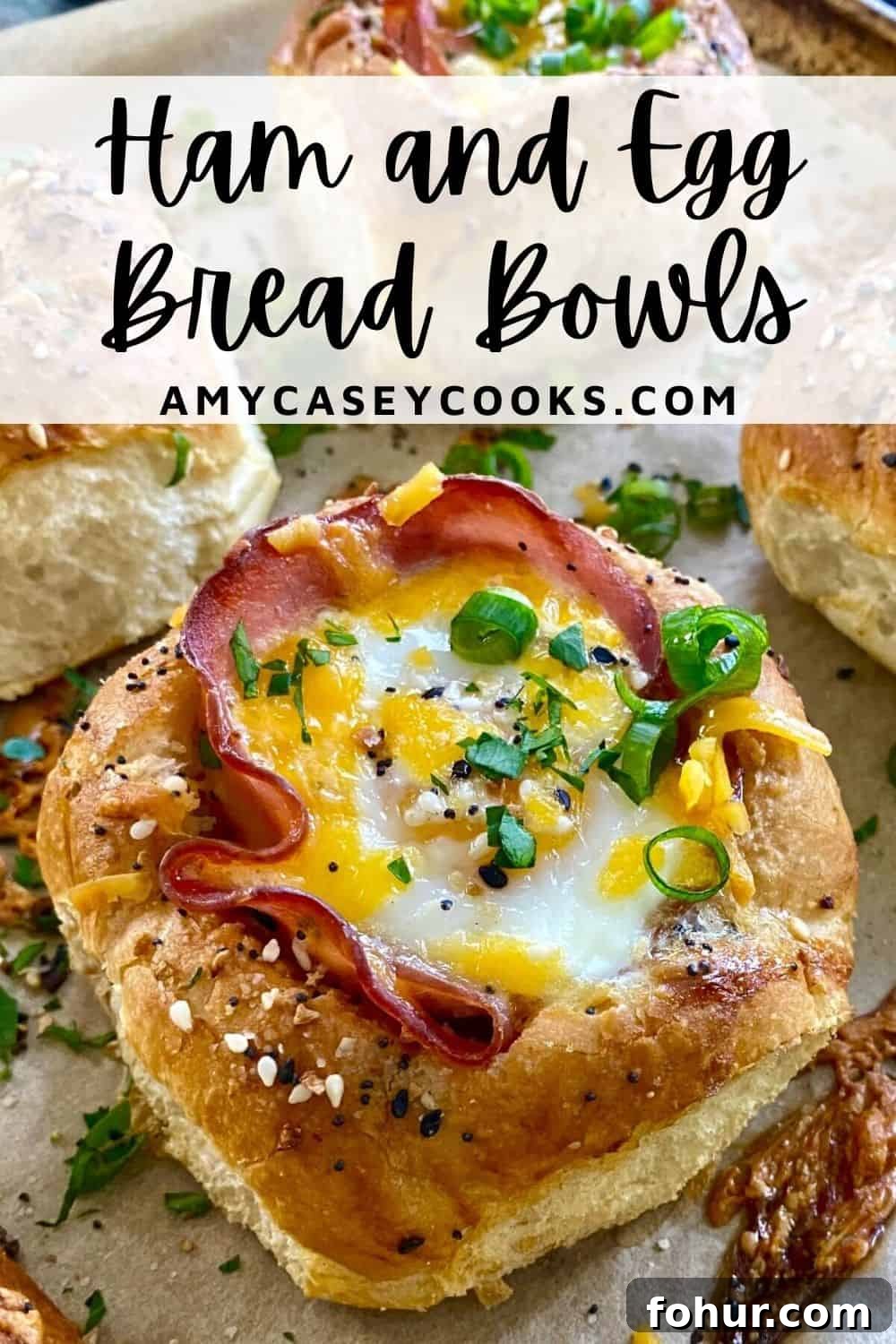 Baked Eggs in Mini Bread Rolls 10 a runny ham and egg sandwich bread bowl.