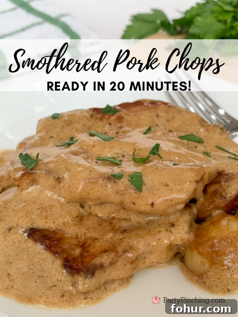 Quick One-Pan Chicken Cobbler Recipe 18 Smothered pork chops, best ever smothered pork chops, gluten free dinner ideas pork chops, best gluten free recipes, easy smothered pork chops 30 minute meals