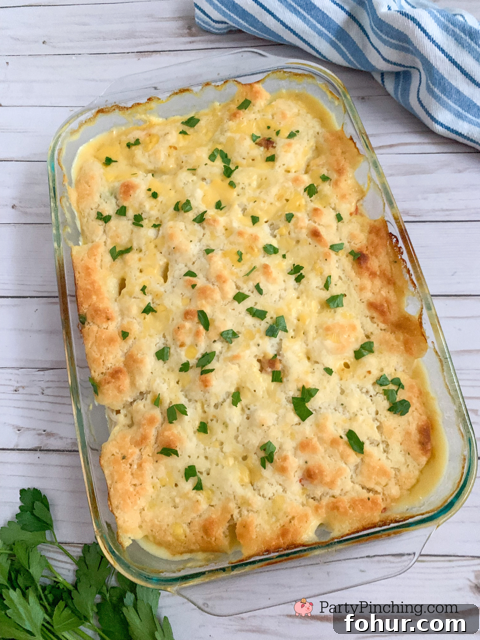 Quick One-Pan Chicken Cobbler Recipe 3 tiktok famous chicken cobbler, super easy chicken cobbler, comfort food, gluten-free chicken cobbler, best easy gluten-free celiac safe recipes chicken cobbler, best easy chicken cobbler recipe, dinner ideas for kids