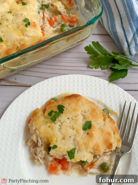 Quick One-Pan Chicken Cobbler Recipe 4 tiktok famous chicken cobbler, super easy chicken cobbler, comfort food, gluten-free chicken cobbler, best easy gluten-free celiac safe recipes chicken cobbler, best easy chicken cobbler recipe, dinner ideas for kids