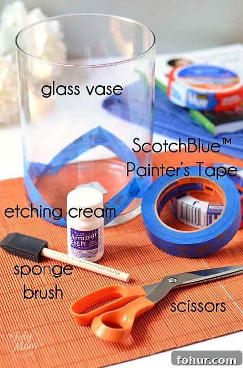 Supplies to etch glass vase Supplies to etch glass vase