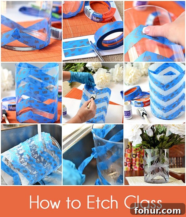 DIY Chevron Etched Glass Vase Tutorial DIY Chevron Etched Glass Vase Tutorial