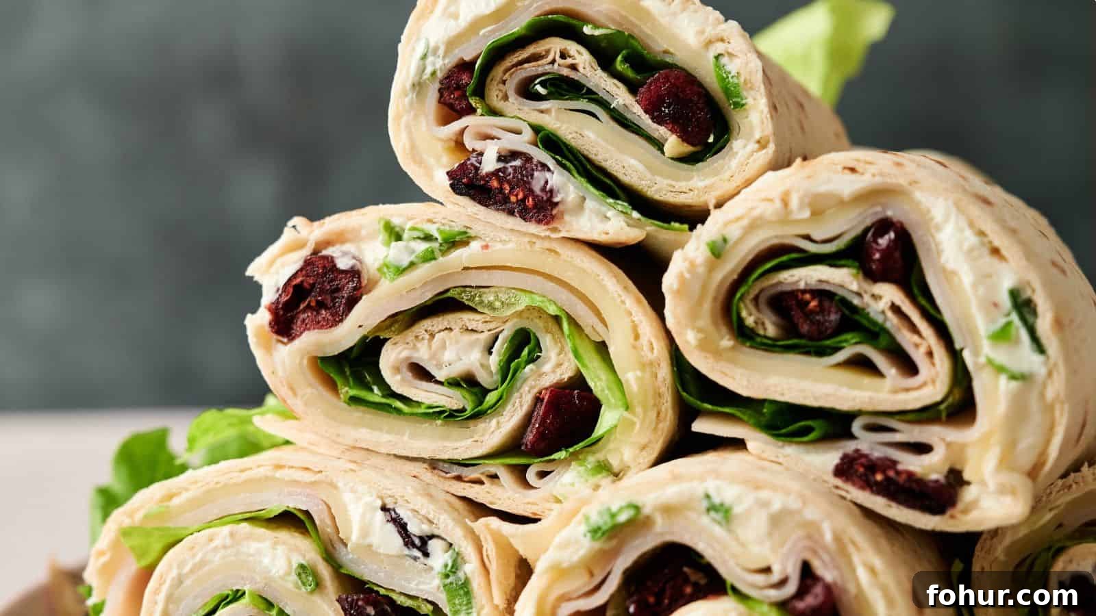 31 New Year's Eve Snacks for Late-Night Parties 24 Turkey Pinwheels. Photo credit: My Reliable Recipes.
