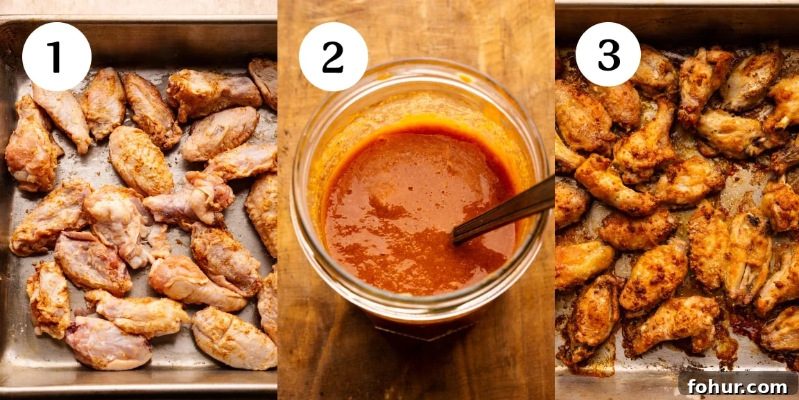 Crispy Oven Baked Chicken Wings Recipe 4 Crispy baked chicken wings on a sheet pan.