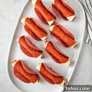 Keto Italian Sub Roll Ups Recipe 10 overhead shot of Keto Italian Sub Roll-Ups