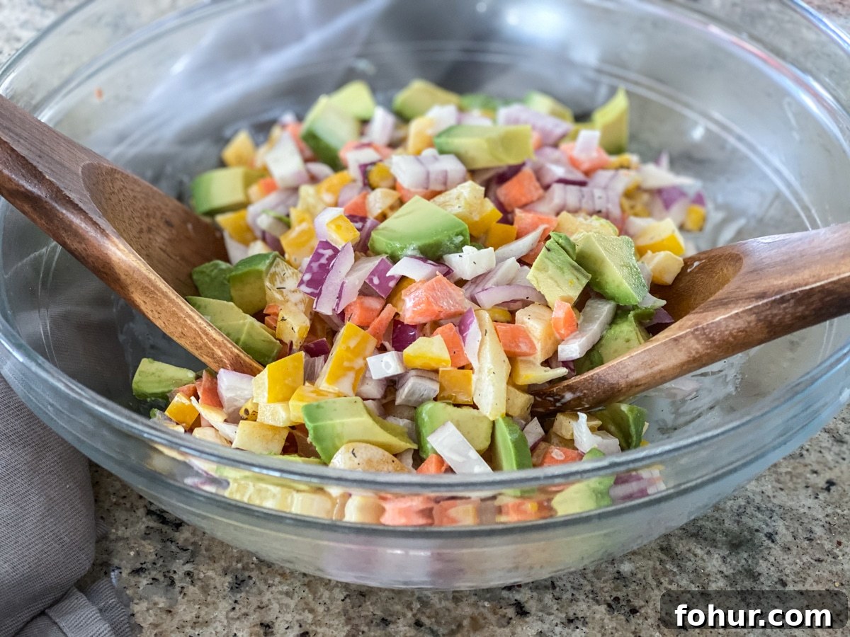 Avocado and ranch combine in a vegetable-packed salad