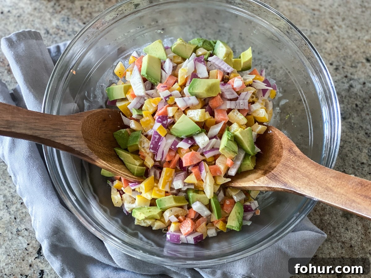 Bowl of avocado ranch salad