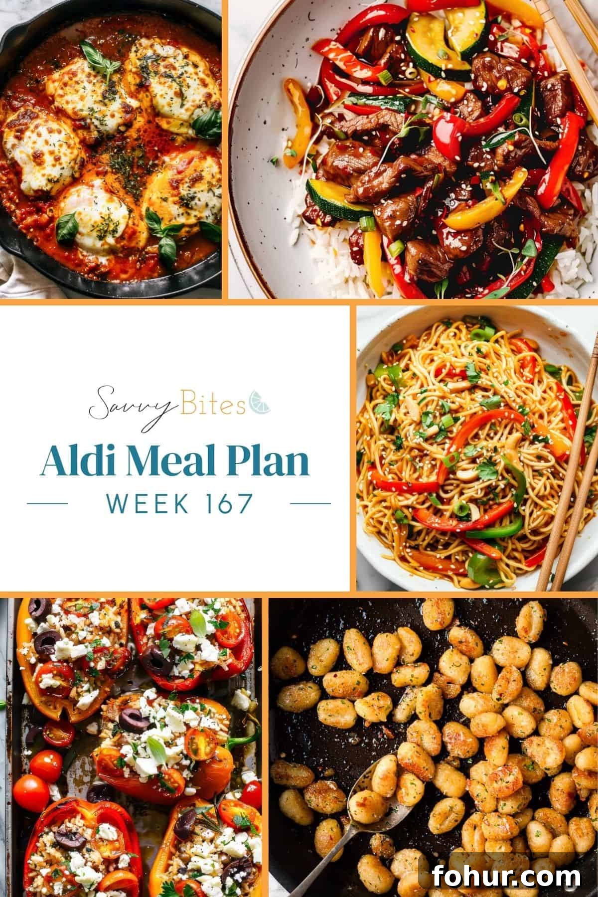 Aldi meal plan 167 photo collage.