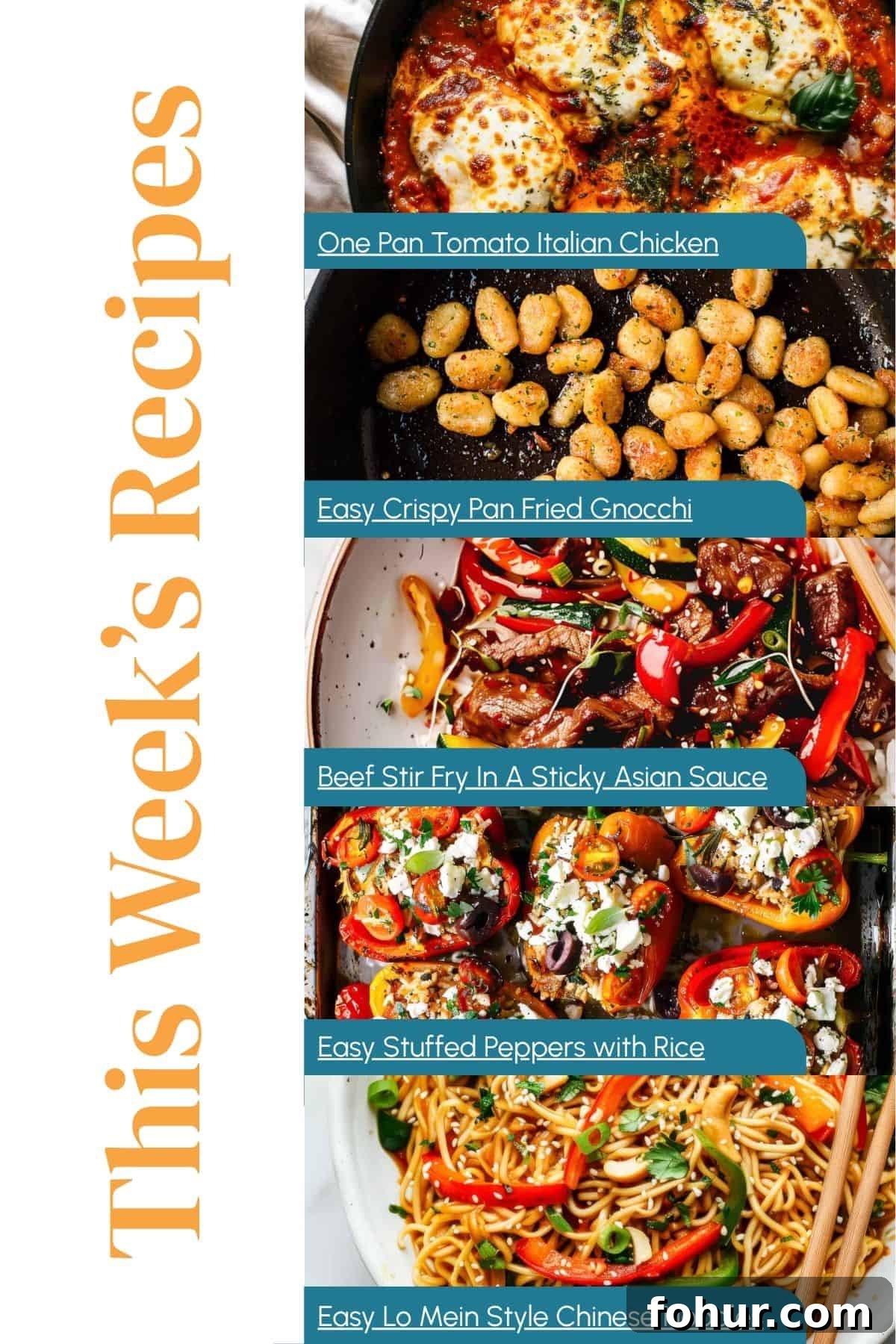Aldi meal plan menu selection.