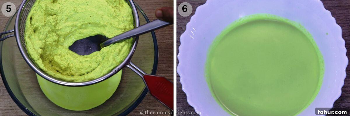 Authentic Goan Pomfret Caldine (Caldinho) Recipe 6 collage image of 2 steps showing extracting spiced coconut milk.