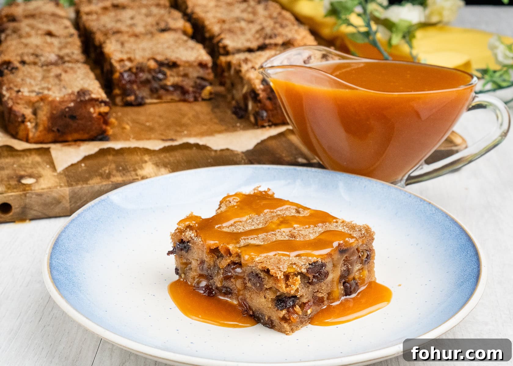 How to Make Salted Caramel Sauce 3 A slice of bread pudding drizzled with Salted Caramel Sauce
