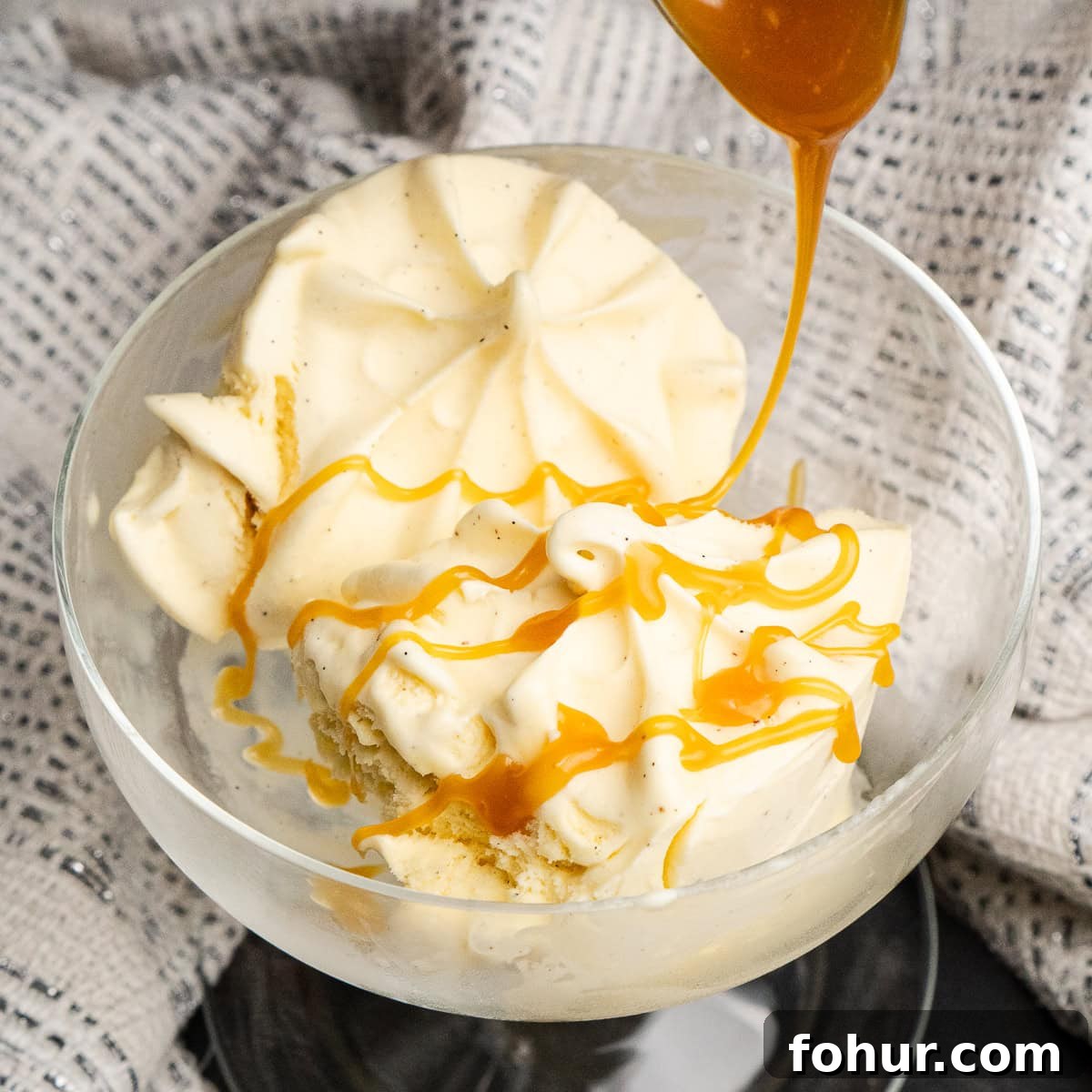 How to Make Salted Caramel Sauce 14 Drizzling Salted Caramel Sauce over Vanilla ice cream